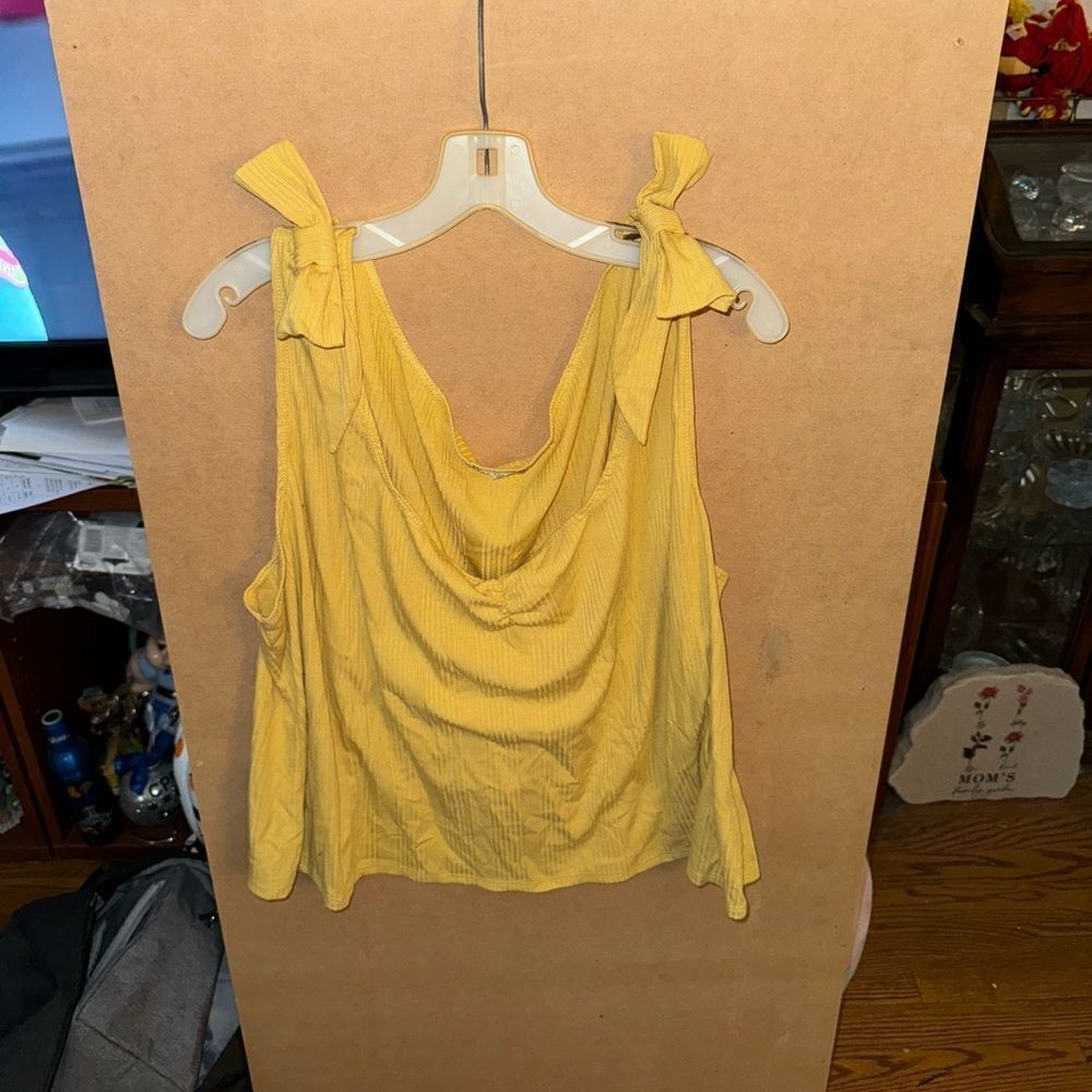 Sunny Yellow Tank Top with Bow Straps